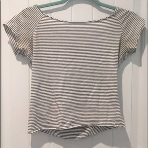 Brandy Melville Stripe Off the Shoulder T- shirt